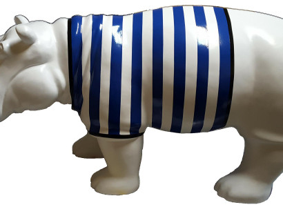 Abstrakt Figur Nilpferd Designer faarweg Skulpturen Modern Dekoratioun Gaart